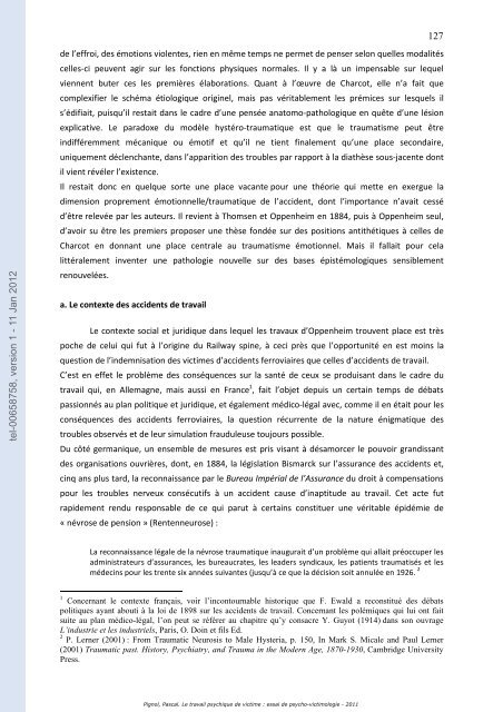 Le travail psychique de victime: essai de psycho-victimologie