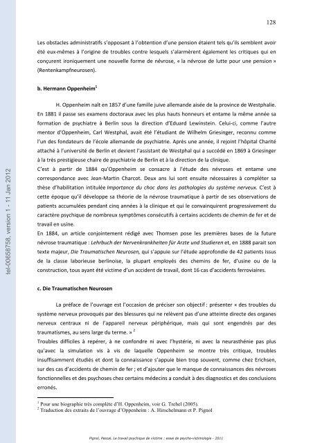 Le travail psychique de victime: essai de psycho-victimologie