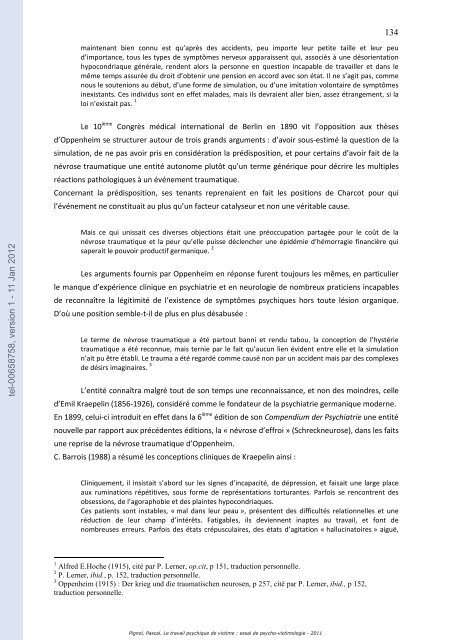 Le travail psychique de victime: essai de psycho-victimologie