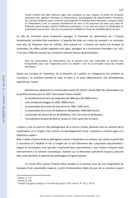 Le travail psychique de victime: essai de psycho-victimologie