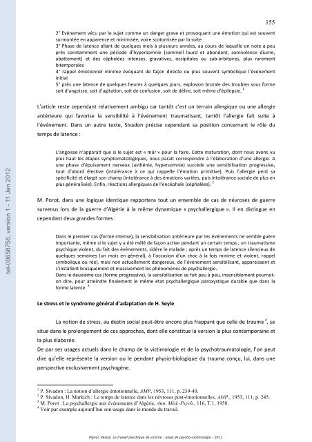 Le travail psychique de victime: essai de psycho-victimologie