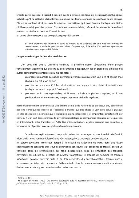 Le travail psychique de victime: essai de psycho-victimologie