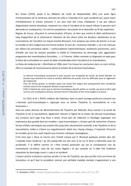 Le travail psychique de victime: essai de psycho-victimologie