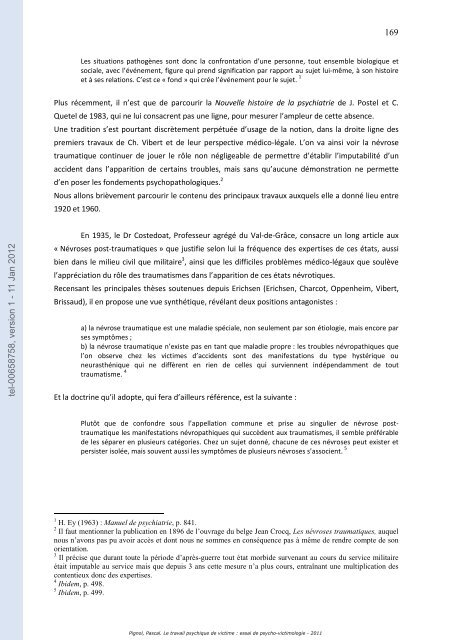 Le travail psychique de victime: essai de psycho-victimologie