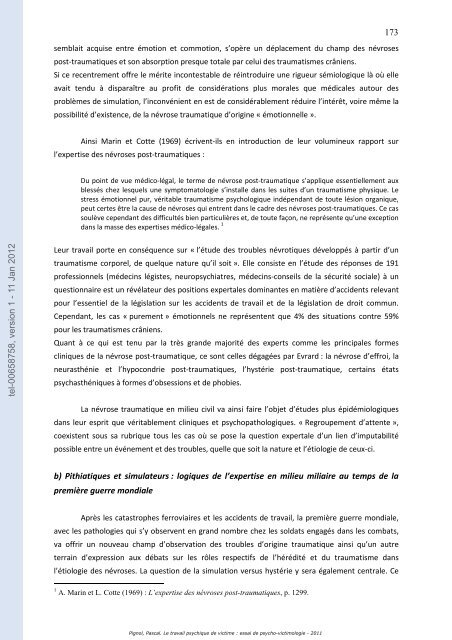 Le travail psychique de victime: essai de psycho-victimologie