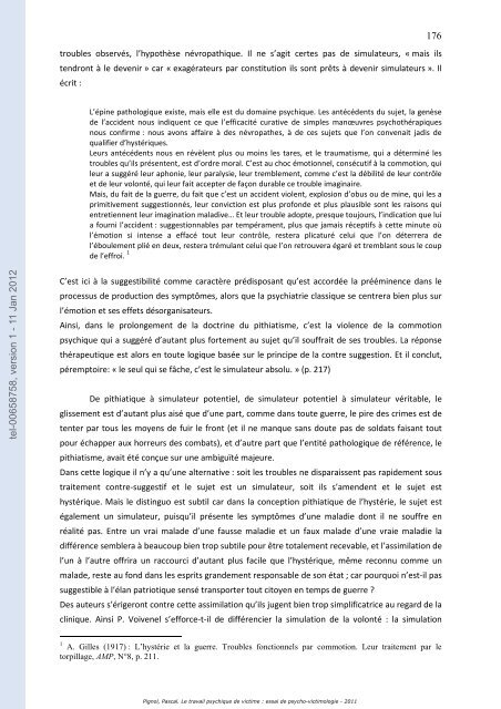 Le travail psychique de victime: essai de psycho-victimologie