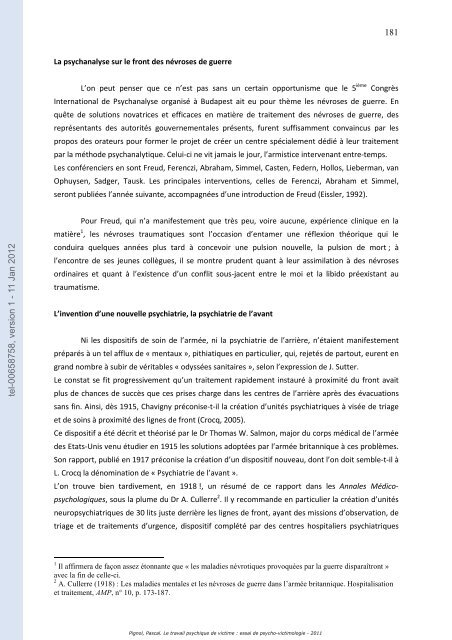 Le travail psychique de victime: essai de psycho-victimologie