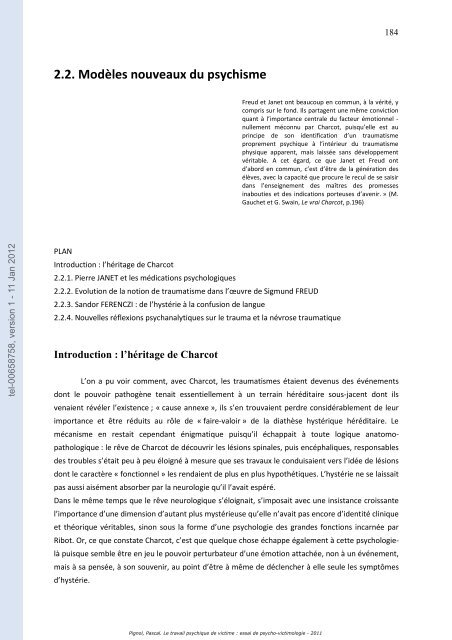 Le travail psychique de victime: essai de psycho-victimologie