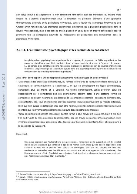 Le travail psychique de victime: essai de psycho-victimologie