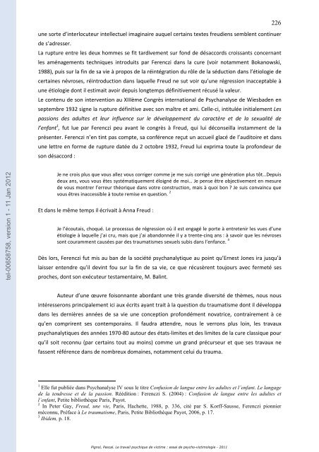 Le travail psychique de victime: essai de psycho-victimologie