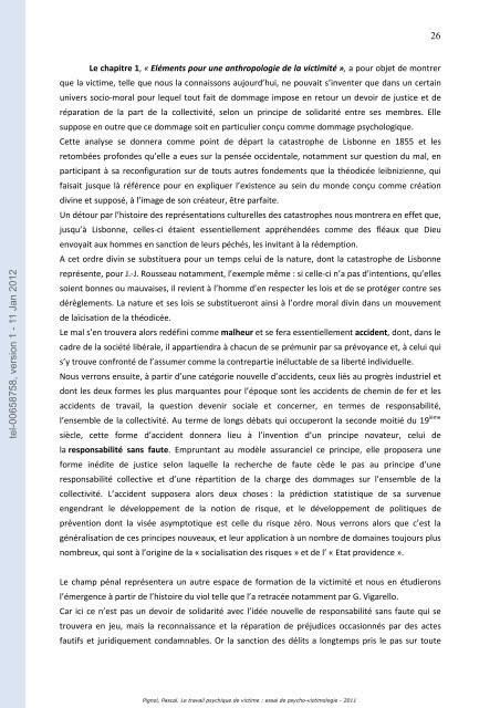 Le travail psychique de victime: essai de psycho-victimologie