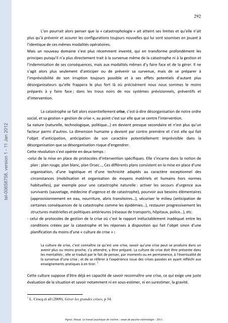 Le travail psychique de victime: essai de psycho-victimologie