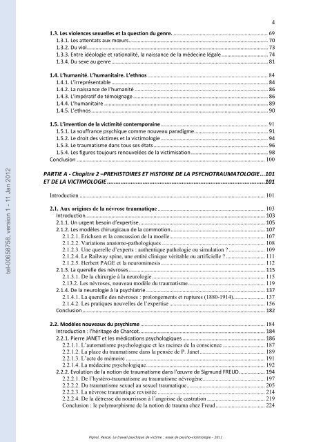 Le travail psychique de victime: essai de psycho-victimologie