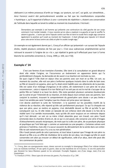 Le travail psychique de victime: essai de psycho-victimologie