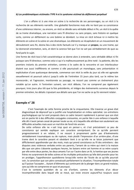 Le travail psychique de victime: essai de psycho-victimologie