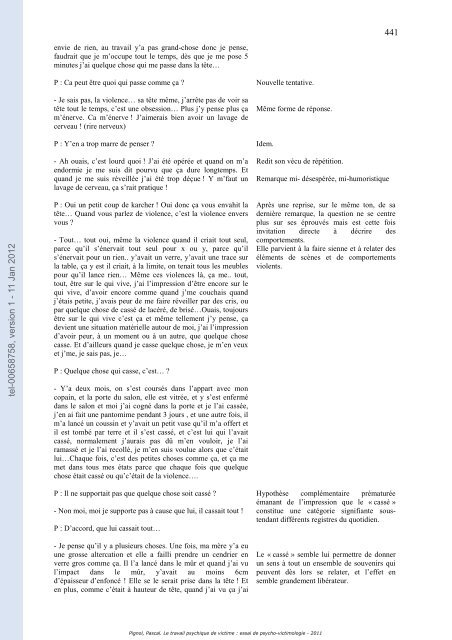 Le travail psychique de victime: essai de psycho-victimologie