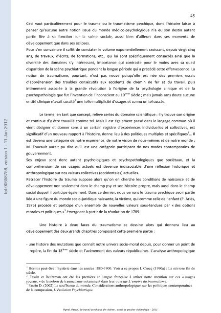 Le travail psychique de victime: essai de psycho-victimologie