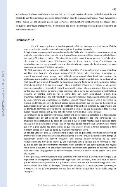 Le travail psychique de victime: essai de psycho-victimologie