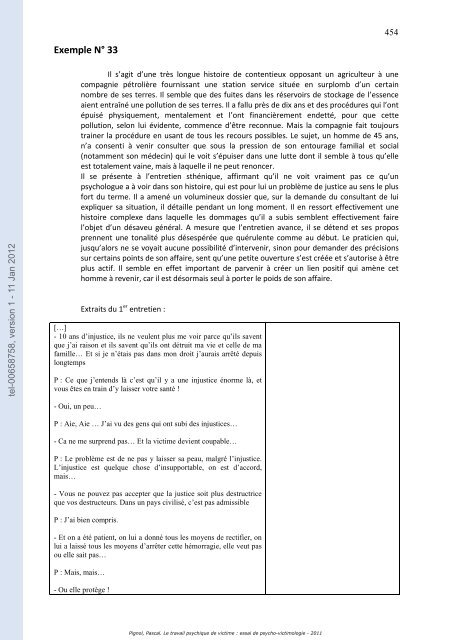 Le travail psychique de victime: essai de psycho-victimologie