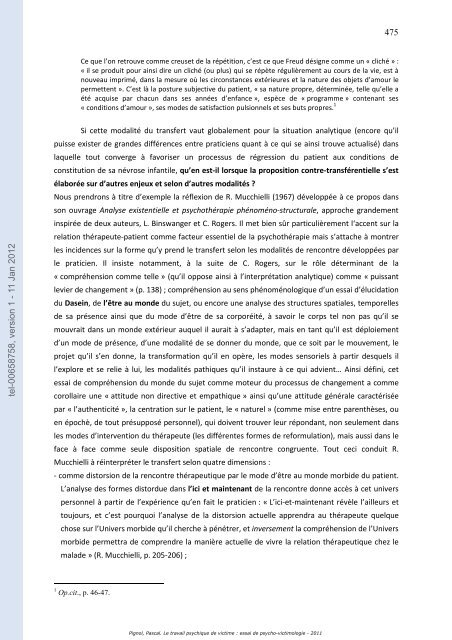 Le travail psychique de victime: essai de psycho-victimologie