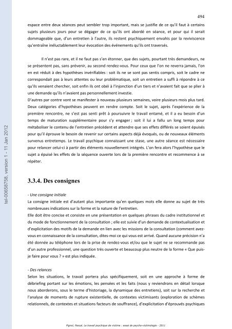 Le travail psychique de victime: essai de psycho-victimologie