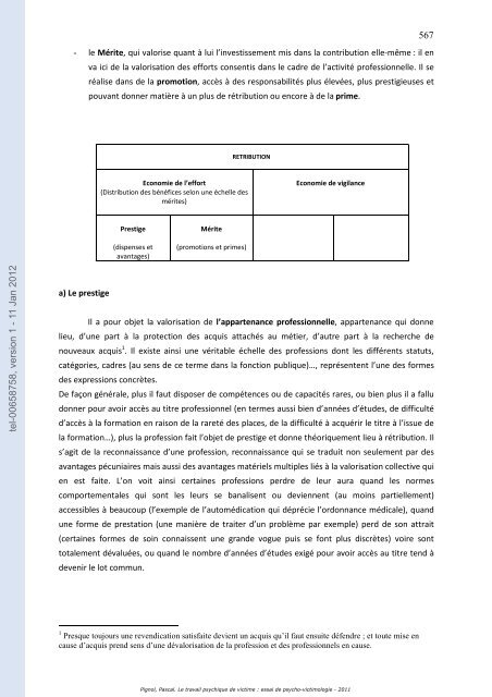 Le travail psychique de victime: essai de psycho-victimologie