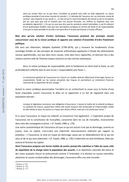 Le travail psychique de victime: essai de psycho-victimologie