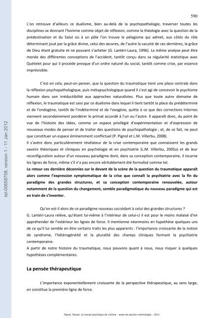 Le travail psychique de victime: essai de psycho-victimologie