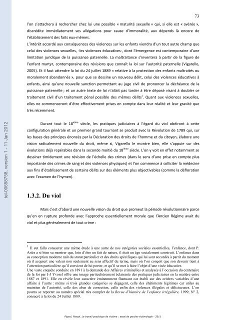 Le travail psychique de victime: essai de psycho-victimologie