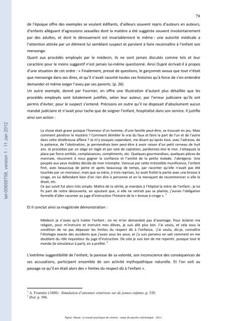 Le travail psychique de victime: essai de psycho-victimologie