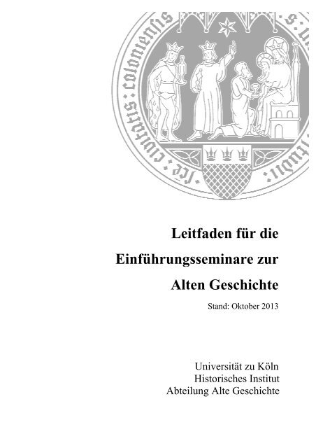 Leitfaden für die Einführungsseminare zur Alten ... - Alte Geschichte