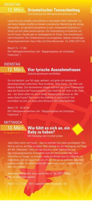 Lahrer Frauenwelten 2013 - Flyer - Stadt Lahr