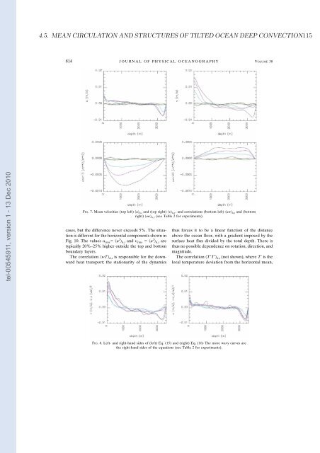 Etudes et évaluation de processus océaniques par des hiérarchies ...