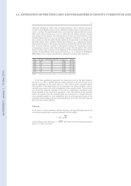 Etudes et évaluation de processus océaniques par des hiérarchies ...