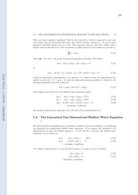 Etudes et évaluation de processus océaniques par des hiérarchies ...