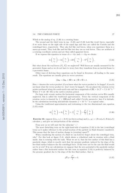 Etudes et évaluation de processus océaniques par des hiérarchies ...