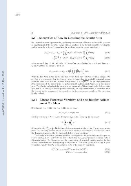 Etudes et évaluation de processus océaniques par des hiérarchies ...