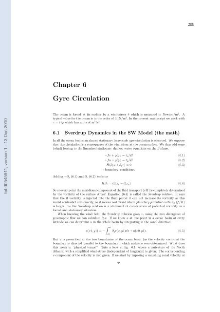 Etudes et évaluation de processus océaniques par des hiérarchies ...