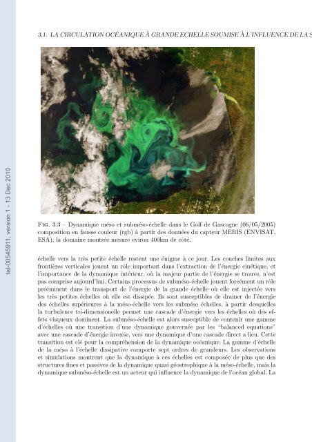 Etudes et évaluation de processus océaniques par des hiérarchies ...