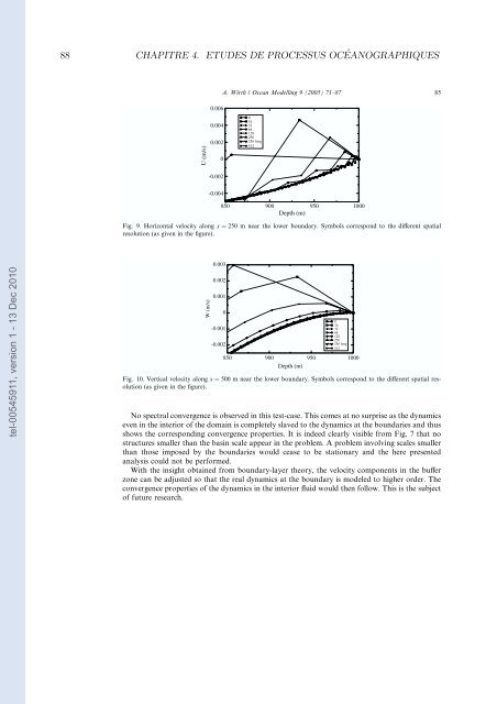 Etudes et évaluation de processus océaniques par des hiérarchies ...