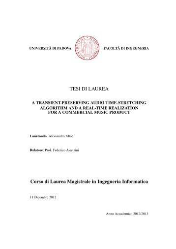 TESI DI LAUREA Corso di Laurea Magistrale in Ingegneria Informatica
