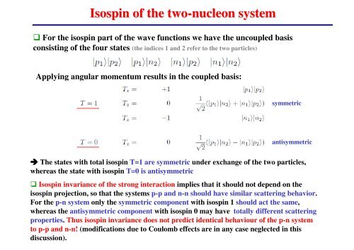 Coupling of Angular Momenta Isospin Nucleon-Nucleon Interaction