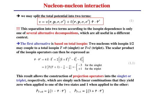 Coupling of Angular Momenta Isospin Nucleon-Nucleon Interaction