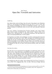 Opus Dei: Vorwürfe und Antworten - theopenunderground
