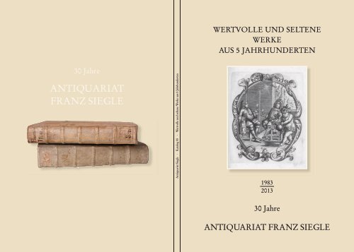 Katalog - Antiquariat Franz Siegle