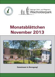 November - und Pflegeheim Wacholderpark