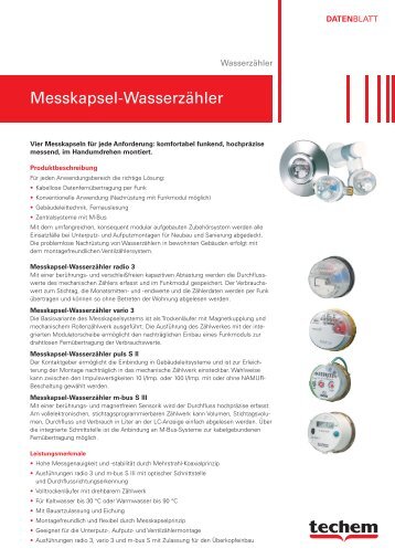 Datenblatt Messkapsel-Wasserzähler - Techem