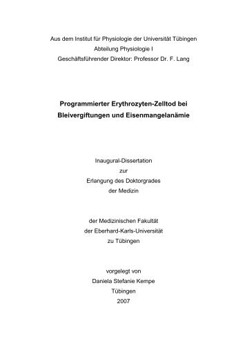 Programmierter Erythrozyten-Zelltod bei ... - TOBIAS-lib