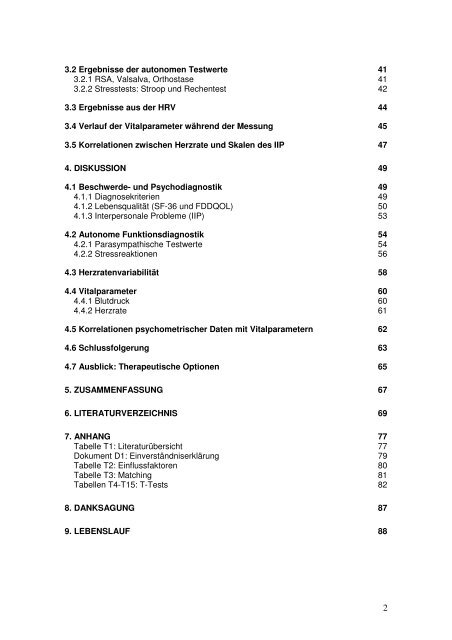 Untersuchungen zum autonomen Nervensystem bei Patienten mit ...