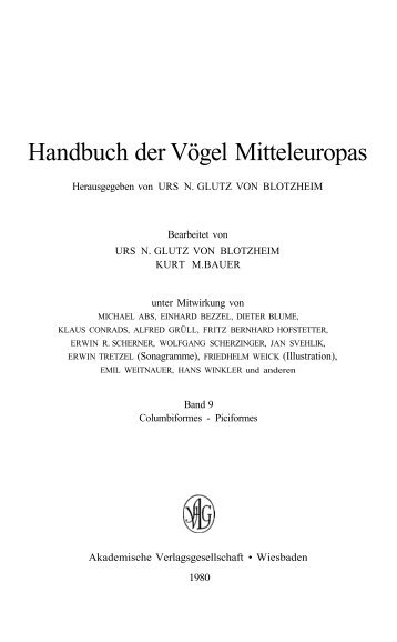 Handbuch der Vögel Mitteleuropas
